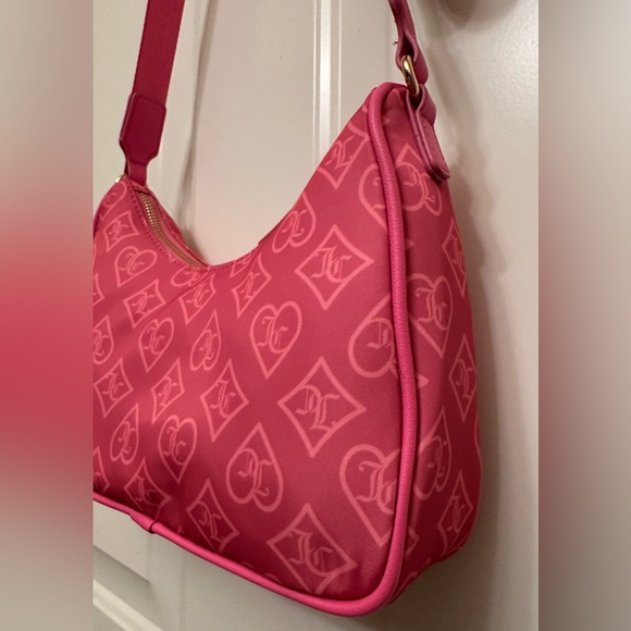 Juicy Couture Bright Pink Monogram Crossbody Bag NWT Y2K Style w/ Coin Pouch - Picture 9 of 14